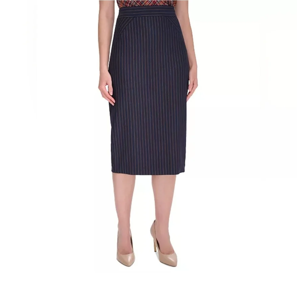 Nwt Tommy Hilfiger Womens Pinstripe Pencil Skirt Size 2